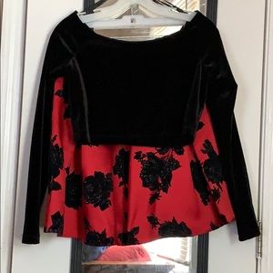 A red and black homecoming dress